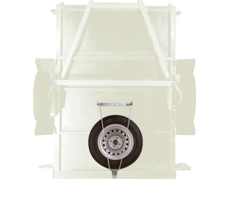 Porte roue de secours sous chassis 